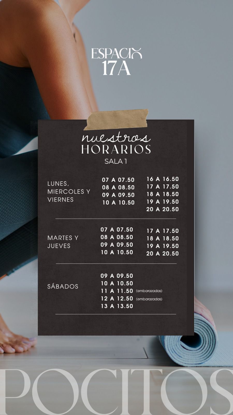 Horarios Sala 1 - Sede Pocitos