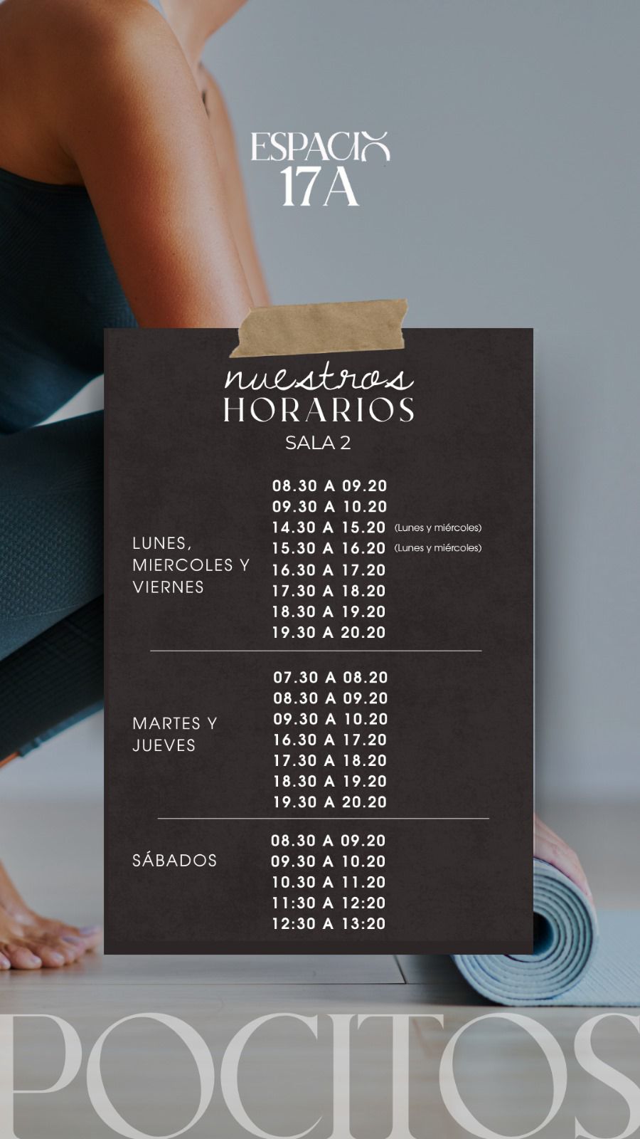 Horarios Sala 2 - Sede Pocitos